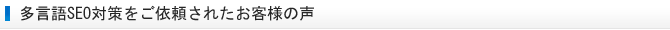 多言語SEO対策をご依頼されたお客様の声