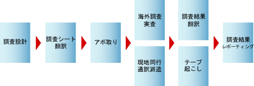 英語圏への海外調査フロー