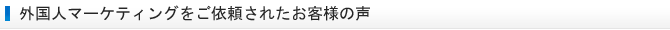 外国人マーケティングをご依頼されたお客様の声